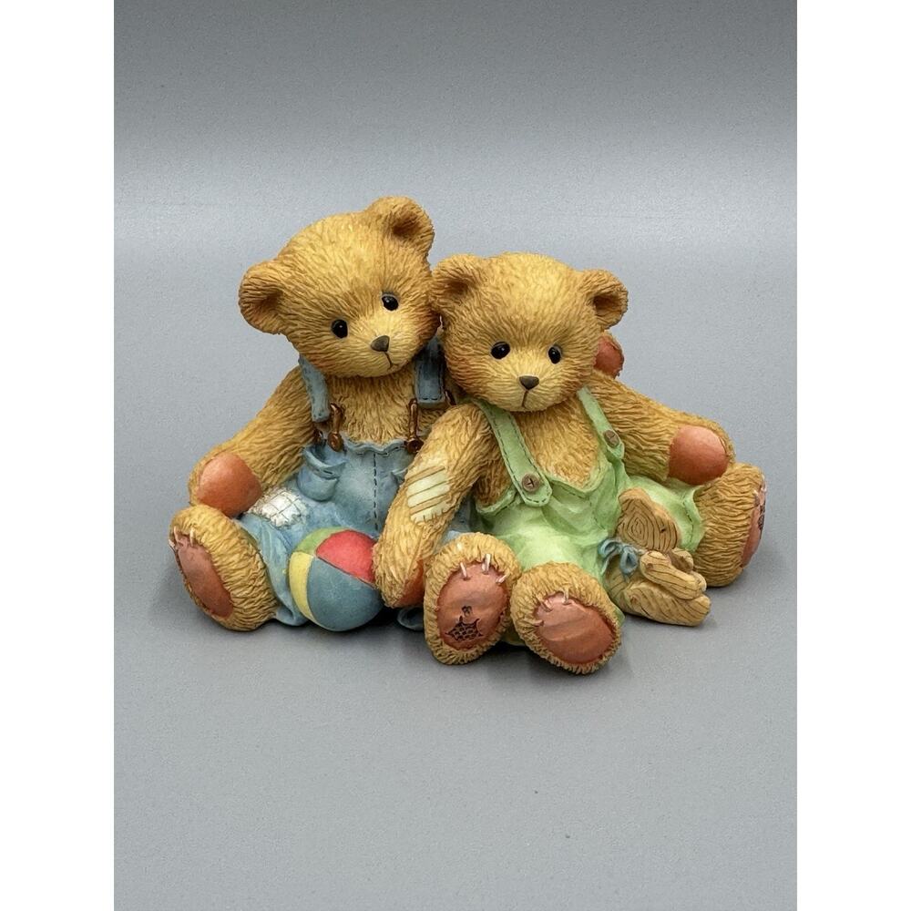 1995 Enesco Cherished Teddies 127973 Travis and Tucker Teddy Bear Figurine
